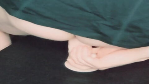 Trans woman riding a dildo